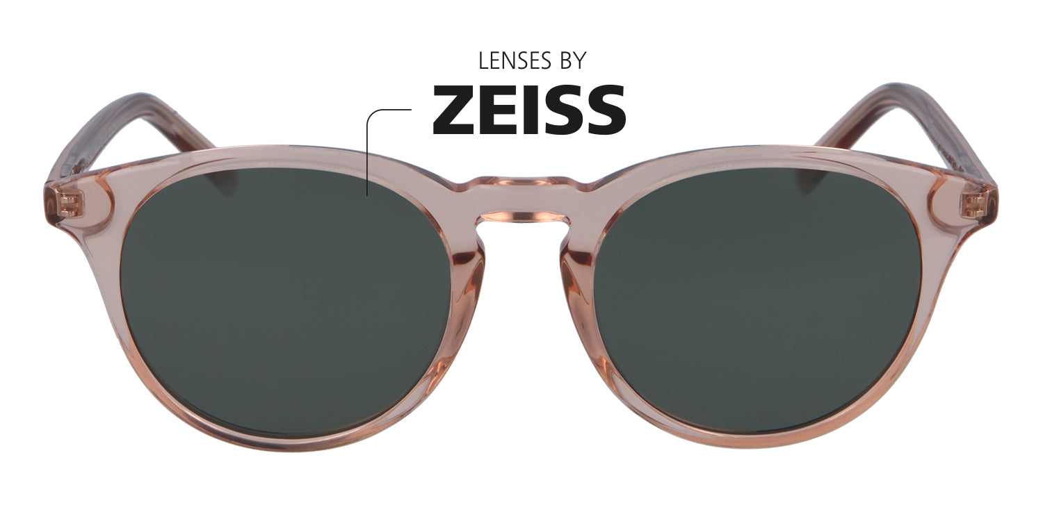 Gafas de sol rosas con lentes Zeiss, vista frontal #Color_Rose G15